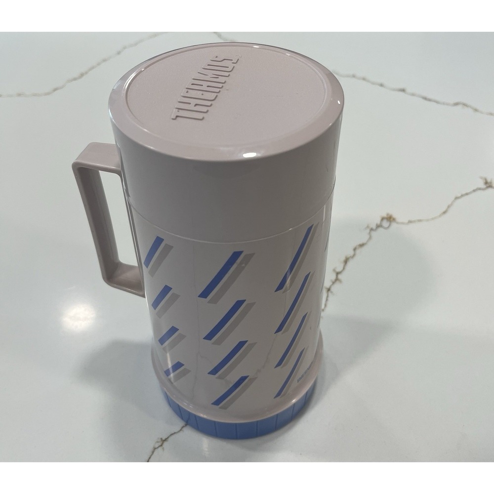 Thermos Blue and Grey Vintage Vacuum Insulated Thermos